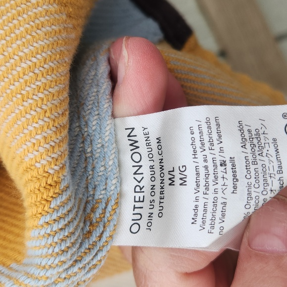 Outerknown Sky High Desert Plaid Yellow Blue Medium Large Shirt Blanket Jacket - Picture 6 of 8